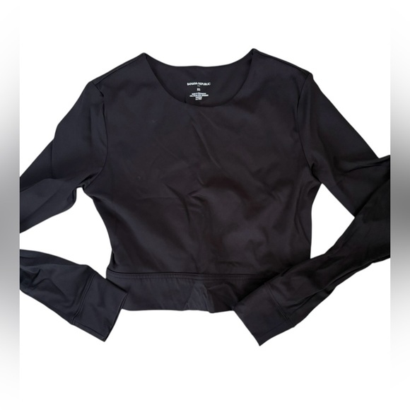 Banana republic long sleeve crop top size XS nwot nylon spandex blend - Picture 2 of 4